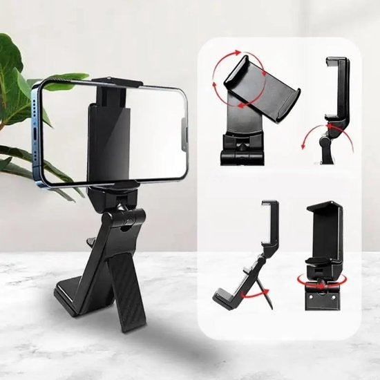 Telefoonhouder vliegtuig & trein – Tafel klemhouder – 360° draaibaar – Universeel – Zwart-Ilumina Benelux