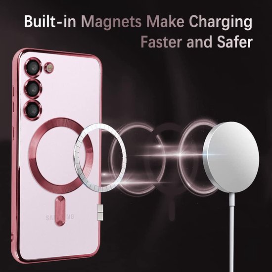 Samsung Galaxy S23 Hoesjes – Magnetische MagSafe Backcover – TPU – Camerabescherming – Roze