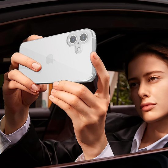 iPhone 16 Hoesjes – Transparante Siliconen Backcover – 2x Screenprotector Gehard Glas – 2x Camera Lens Protector – 5-in-1 Set-Ilumina Benelux