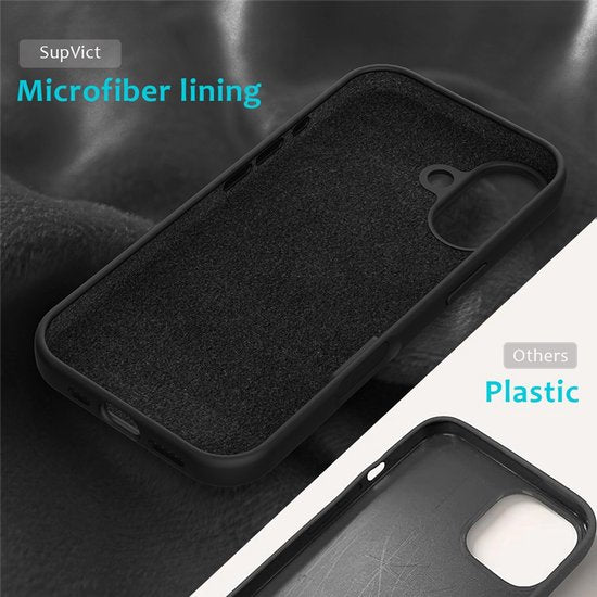 iPhone 17 Hoesjes – Liquid Siliconen Backcover – Soft Touch – Inclusief 2x Screenprotector – Zwart-Ilumina Benelux