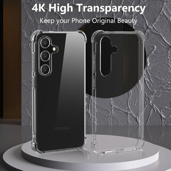 Samsung Galaxy S24 Plus Hoesjes – Siliconen Backcover – Schokbestendig – Transparant – Incl. Screenprotector-Ilumina Benelux