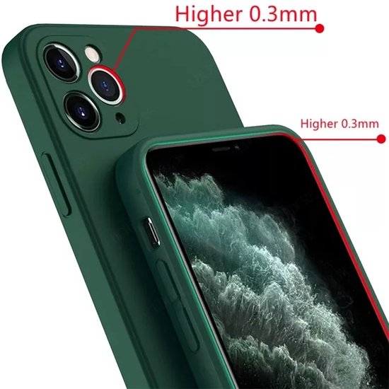 iPhone 14 Hoesjes – Liquid Siliconen Backcover – Soft Touch – Schokbestendig – Donkergroen-Ilumina Benelux