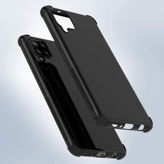 Shockproof Hoesje Geschikt voor: Samsung Galaxy A42 - Anti Shock Silicone Bumper - Zwart + 1X Screenprotector