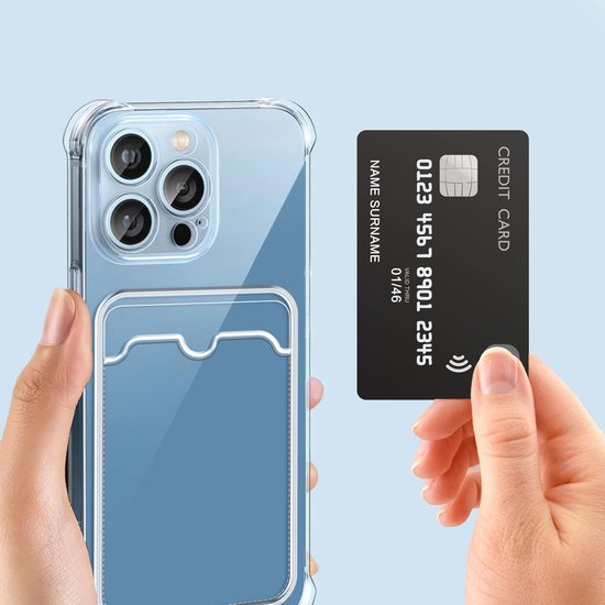 iPhone 14 Plus Hoesjes – Schokbestendig TPU Backcover – Pasjeshouder – Transparant-Ilumina Benelux