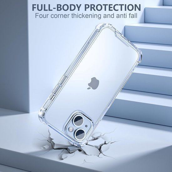 iPhone 14 Plus Hoesjes – Transparante Backcover – Schokbestendig – Nekkoord Koord – Bordeaux-Ilumina Benelux