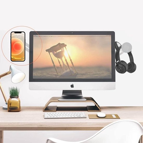 Telefoonhouder – Magnetische schermclip – Voor laptop monitor tablet auto – Universeel – Zwart-Ilumina Benelux