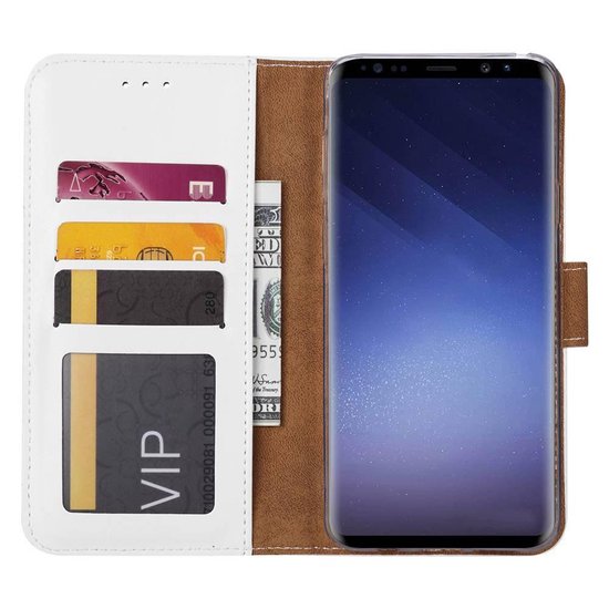 Bookcase Geschikt voor: Samsung Galaxy S9 - Wit - Portemonnee hoesje