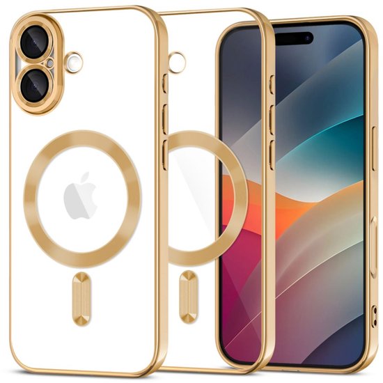 iPhone 17 Hoesjes – Backcover – Camera Lens Protector – MagSafe Compatibel – Goud-Ilumina Benelux
