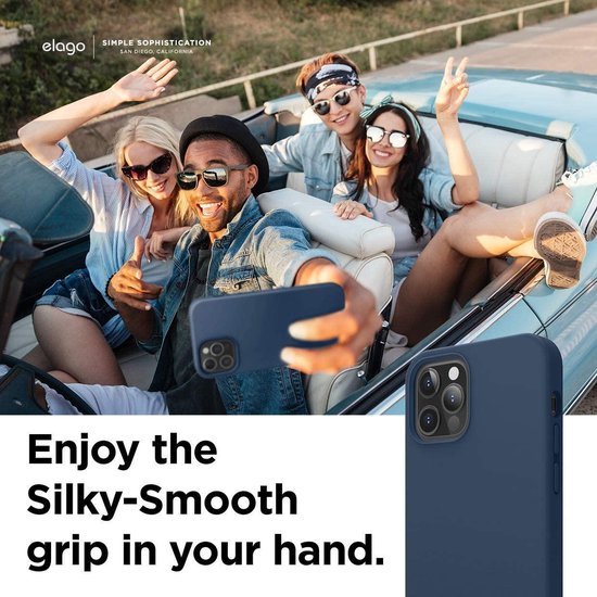 iPhone 11 Hoesjes – Liquid Siliconen Backcover – Flexibel TPU – Schokbestendig – Oxford Blauw-Ilumina Benelux
