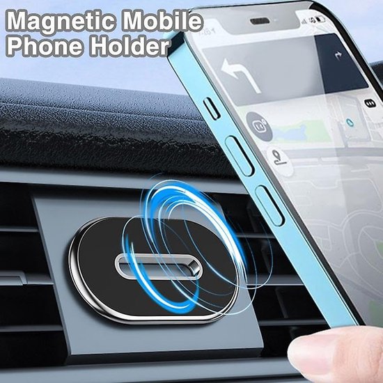 Telefoonhouder auto – Magnetisch Dashboard – Sterke Magneet – Inclusief Metalen Plaatje – Zwart-Ilumina Benelux