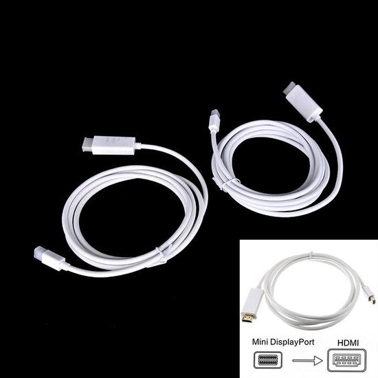 Mini DisplayPort naar HDMI kabel – Geschikt voor MacBook/Surface/Dell/HP – 1,5 m – 1080p Full HD – Audio – Zwart-Ilumina Benelux