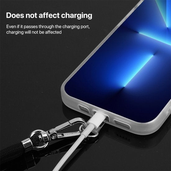 Telefoonkoord – Universeel – Nekkoord Telefoonhanger – Verstelbaar Touw – Wit-Telefoonkoord-Ilumina Benelux
