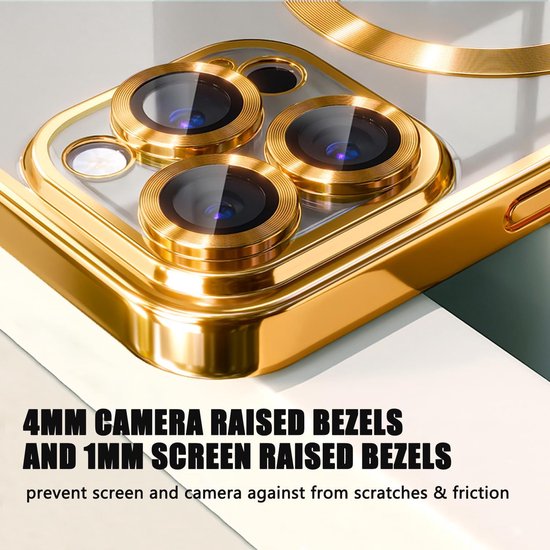 iPhone 15 Plus Hoesjes – Magsafe Compatible Backcover – Ingebouwde Camerabescherming – Goud-Ilumina Benelux