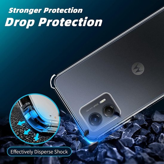 Motorola Moto G73 5G Hoesjes – Transparante Siliconen Backcover – Schokbestendig – Inclusief 2 Screenprotectors-Ilumina Benelux