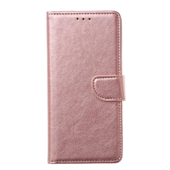 Motorola Moto One Fusion Plus Hoesjes – Portemonnee Hoes – Pasjeshouder – Magneetsluiting – Roségoud