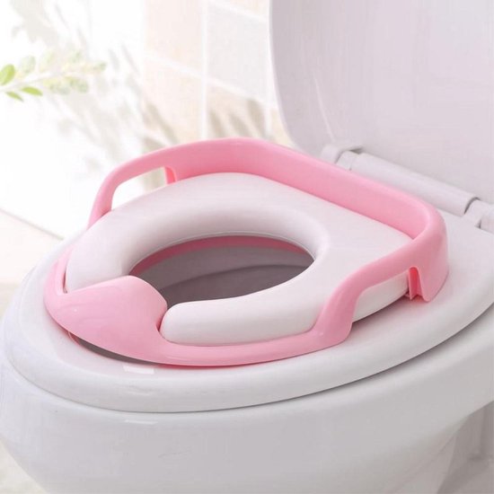 Toiletverkleiner met handvaten – Kinder toiletzitje – Zachte zitting – Antislip & hygiënisch – Roze-Toiletverkleiner-Ilumina Benelux