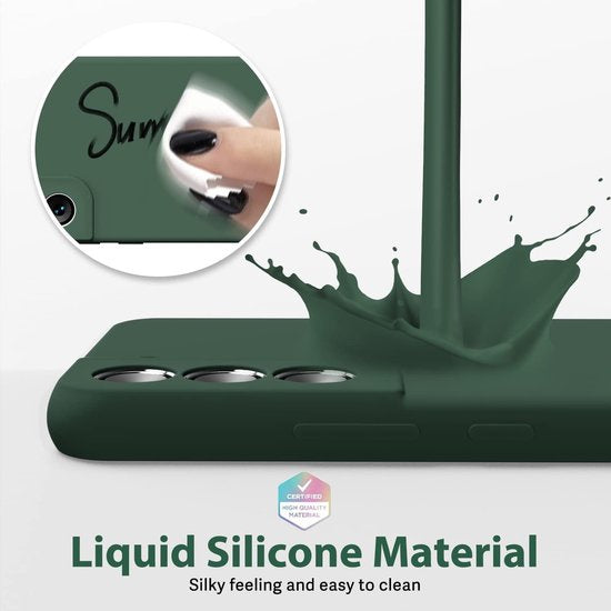 Samsung Galaxy S22 Plus Hoesjes – Liquid Solid Siliconen Backcover – Soft Touch – Schokbestendig – Groen-Ilumina Benelux