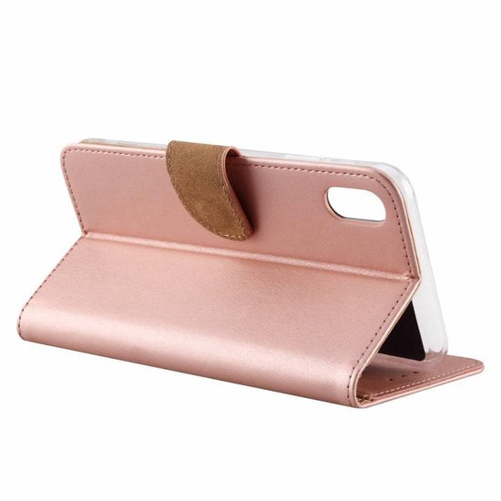iPhone XR Hoesjes – Portemonnee Hoes – Pasjeshouder – 2x Full Screenprotector – Roségoud-Ilumina Benelux
