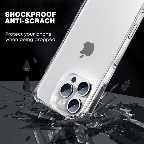 iPhone 16 Pro Max Hoesjes – Crystal Clear Backcover – Schokbestendig – Incl. Screenprotector – Transparant-Ilumina Benelux