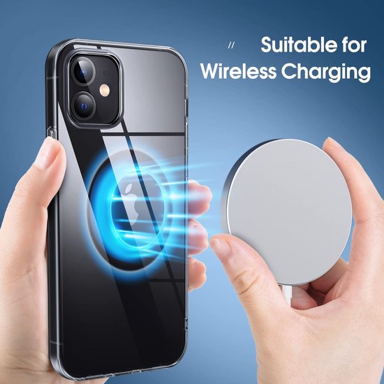 iPhone 12 Hoesjes – Soft TPU Siliconen Backcover – Inclusief Screenprotector – Schokbestendig – Zwart-Ilumina Benelux