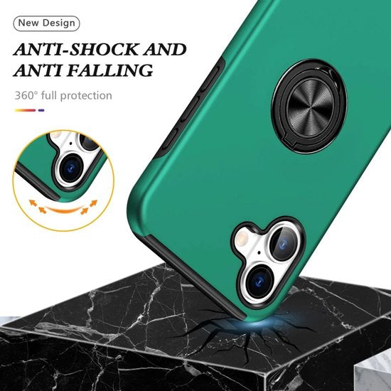 iPhone 16 Plus Hoesjes – Schokbestendige Backcover – Inclusief Gehard Glas Screenprotector – Groen-Ilumina Benelux