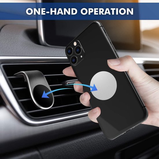 Telefoonhouder auto – Magnetisch Ventilatierooster – Sterke Magneet – Universeel – Zwart-Telefoonhouders-Ilumina Benelux