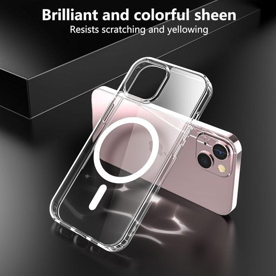 iPhone 15 Plus Hoesjes – Magnetische Backcover – MagSafe Compatibel – 2x Screenprotector + Camera Lens Protector – Doorzichtig-Ilumina Benelux