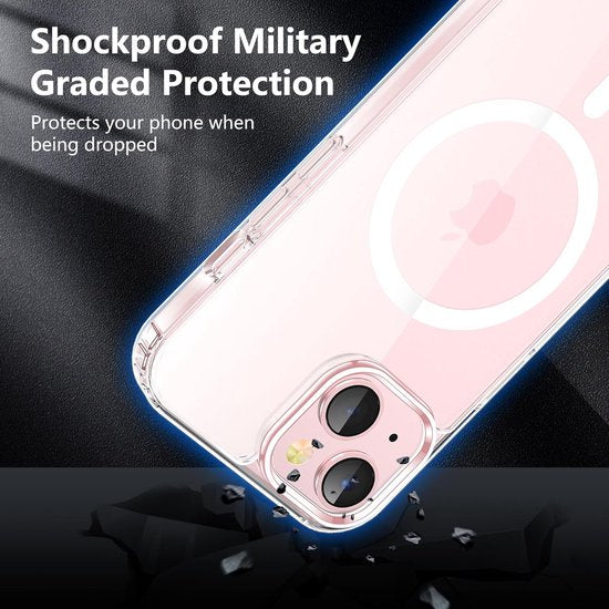 iPhone 15 Plus Hoesjes – Magnetische Backcover – MagSafe Compatibel – 2x Screenprotector + Camera Lens Protector – Doorzichtig-Ilumina Benelux