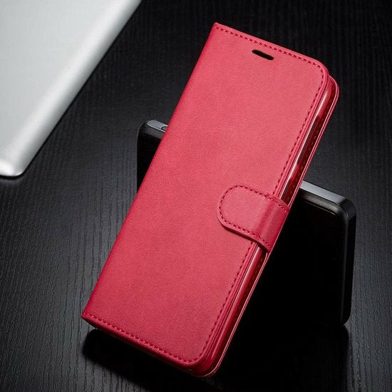 Motorola One Vision Hoesjes – Portemonnee Bookcase – Pasjeshouder – Magneetsluiting – Roze-Ilumina Benelux