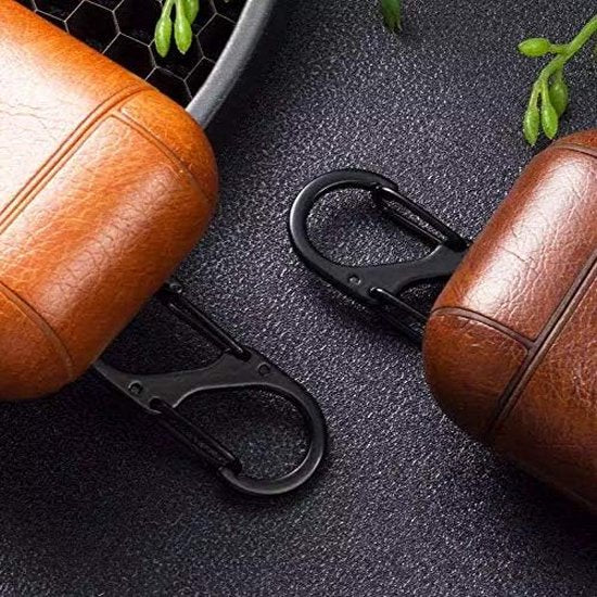 Hoesje geschikt voor AirPods - Case geschikt voor AirPods 1 & 2 - zwart - Inclusief Hanger - Stijlvol Hoesje - Geschikt voor Apple Air Pods 1 & 2