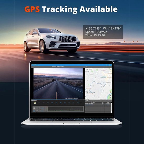 Dashcam auto – 4K Dual Voor & Achter – 64GB – GPS WiFi ADAS Nachtzicht Parkeerbewaking – 170° Groothoek – 3” Display – Zwart-Ilumina Benelux