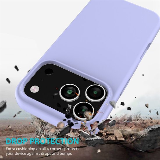 iPhone 17 Pro Max Hoesjes – Liquid Siliconen Backcover – Soft Touch – Schokbestendig – Lila-Ilumina Benelux