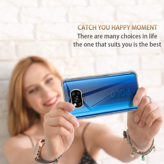 Xiaomi Poco X3 Hoesjes – Siliconen Backcover – Schokbestendig Anti-Shock – Transparant – 2x Screenprotector-Ilumina Benelux