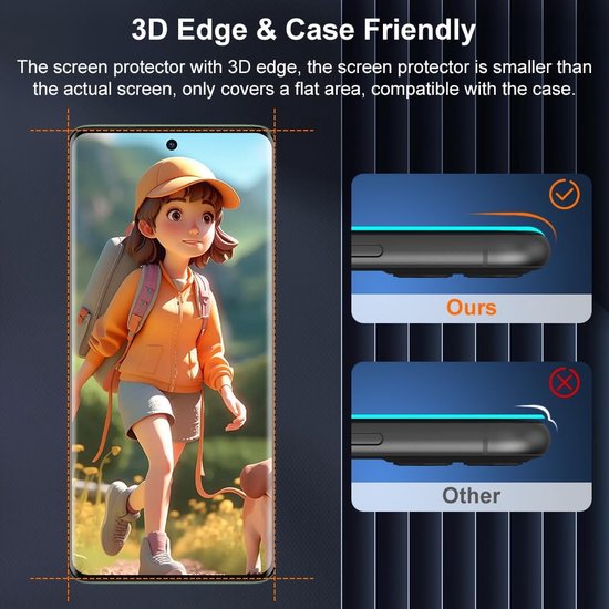 Full Cover Screenprotector - Geschikt voor Motorola Edge 40 / Edge 40 Neo - 9H Glas (3-Pack)