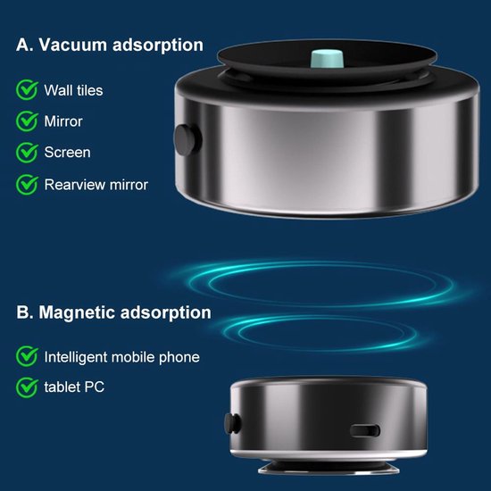 Telefoonhouder auto – Dashboard & Autoruit – Vacuüm Zuignap – Universeel – Zwart-Ilumina Benelux