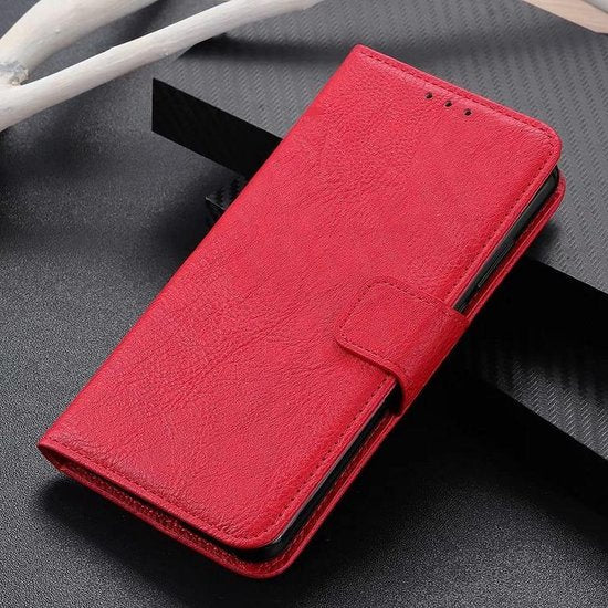 Sony Xperia 5 III Hoesjes – Bookcase Portemonnee Hoes – Pasjeshouder – Magneetsluiting – Rood-Ilumina Benelux