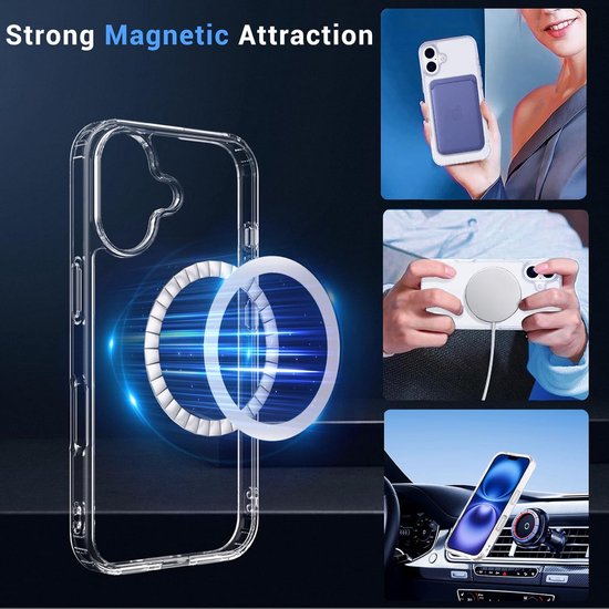 iPhone 16 Hoesjes – Transparante Backcover – Schokbestendig – MagSafe Compatibel-Ilumina Benelux