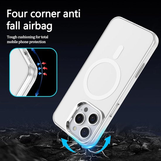 iPhone 16 Pro Max Hoesjes – Magnetische Backcover – MagSafe Compatibel – Slank & Schokbestendig – Wit-Ilumina Benelux