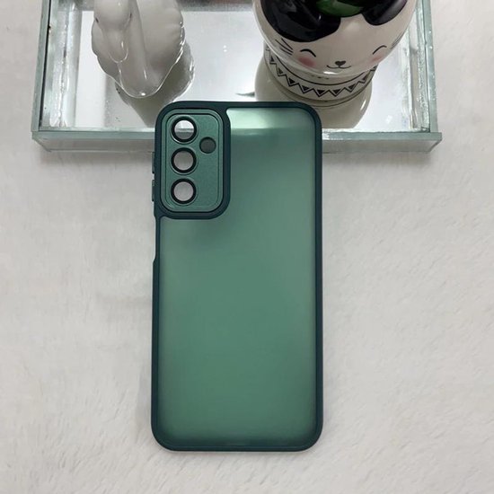 Doorschijnend Silcone hoesje Geschikt voor: Samsung Galaxy S24 - Back Cover met Camera Bescherming - Bumper - Groen