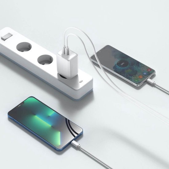 Oplader – Geschikt voor iPhone – 35W Dual USB-C Snellader – USB-C Oplaadkabel 1 Meter-Oplader-Ilumina Benelux