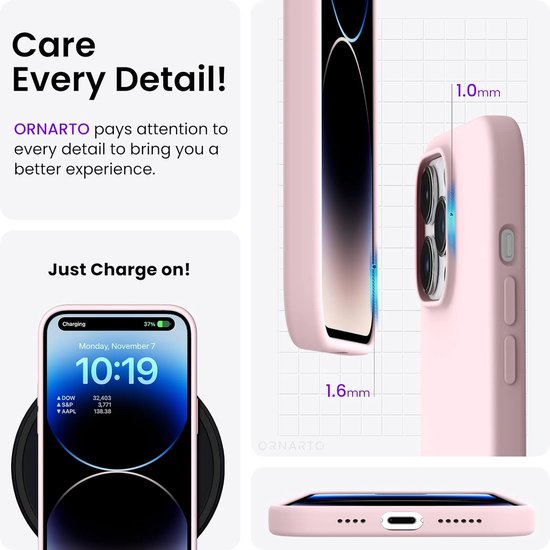iPhone 13 Pro Hoesjes – Liquid Silicone Backcover – Flexibel TPU – Schokbestendig – Lichtroze-Ilumina Benelux