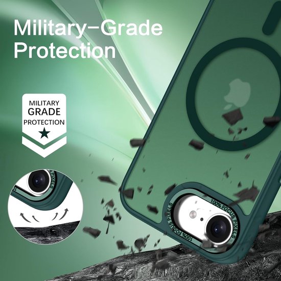 iPhone 16E Hoesjes – Matte Backcover MagSafe Compatibel – Schokbestendig – Groen-Ilumina Benelux
