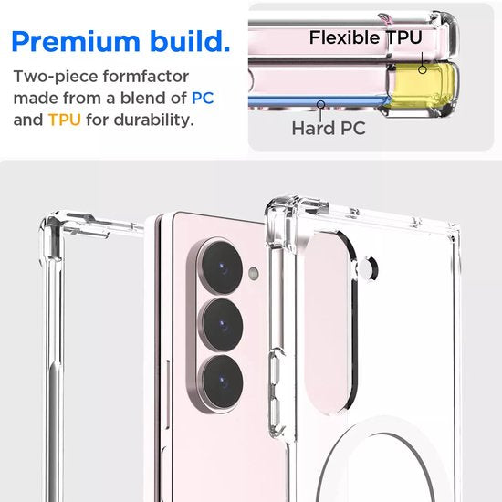 Samsung Galaxy Z Fold 5 Hoesjes – Transparante TPU Backcover – MagSafe Compatibel – Schokbestendig – Dun & Flexibel-Ilumina Benelux