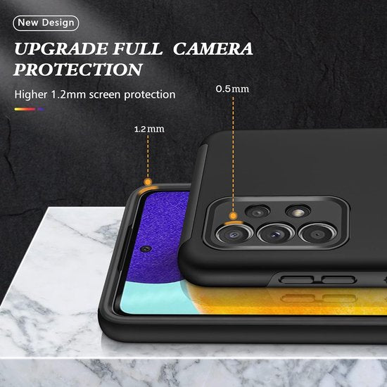Samsung Galaxy A73 5G Hoesjes – Hardcase Backcover met Vingerring – Anti-drop – Zwart-Ilumina Benelux
