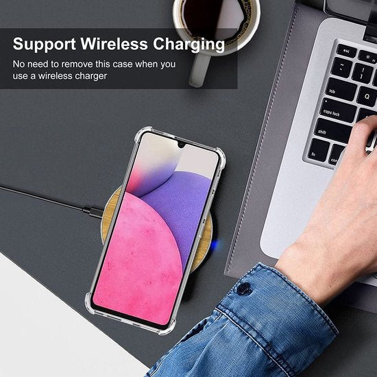 Samsung Galaxy A33 5G Hoesjes – Siliconen Backcover – Schokbestendig – 2x Screenprotector Gehard Glas – Transparant-Ilumina Benelux