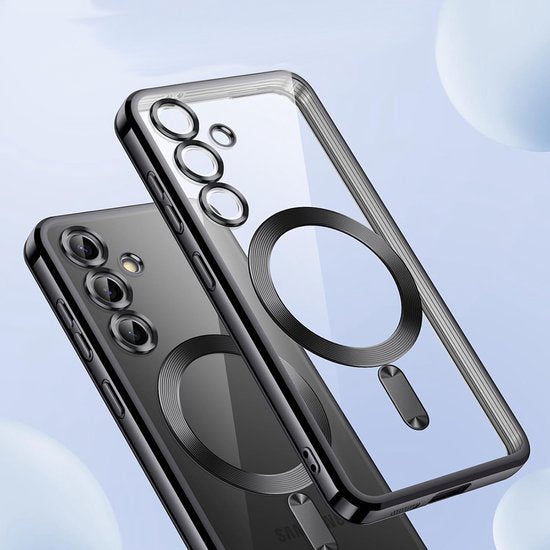 Samsung Galaxy S25 Hoesjes – MagSafe Compatible Backcover – Ingebouwde Camera Lens Protector – Zwart