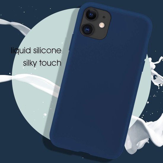 iPhone 11 Pro Hoesjes – TPU Siliconen Soft Case – Inclusief 2x Screenprotector Gehard Glas – Blauw-Ilumina Benelux