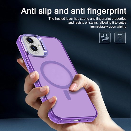 iPhone 16 Plus Hoesjes – Magnetische Backcover – MagSafe Compatibel – Slank & Schokbestendig – Paars-Ilumina Benelux