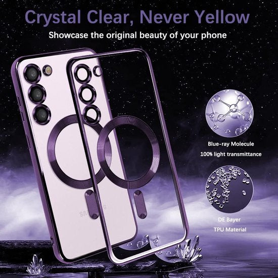 DMP Magnetisch telefoonhoesje geschikt voor Samsung Galaxy S23 - Geschikt voor MagSafe - TPU - Camerabescherming - Paars
