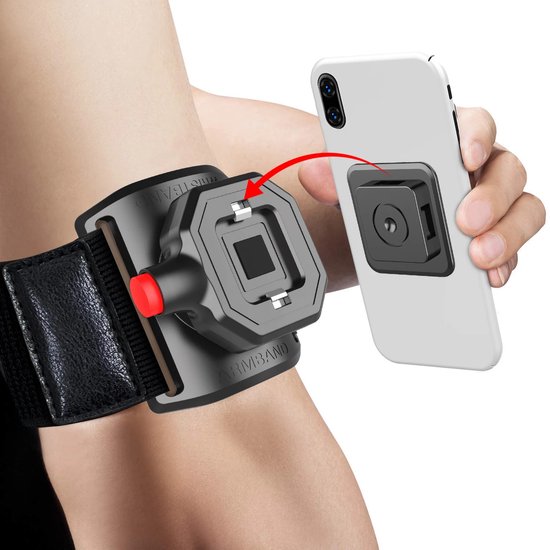 iPhone 15 Pro Max Hoesjes – Sportarmband met Magneet – Polsband Hardloop Armband – Backcover Hardcase – Zwart-Ilumina Benelux